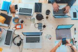 group of laptops