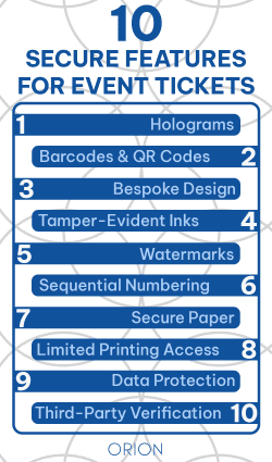 Orion - 10 Secure Features for event tickets